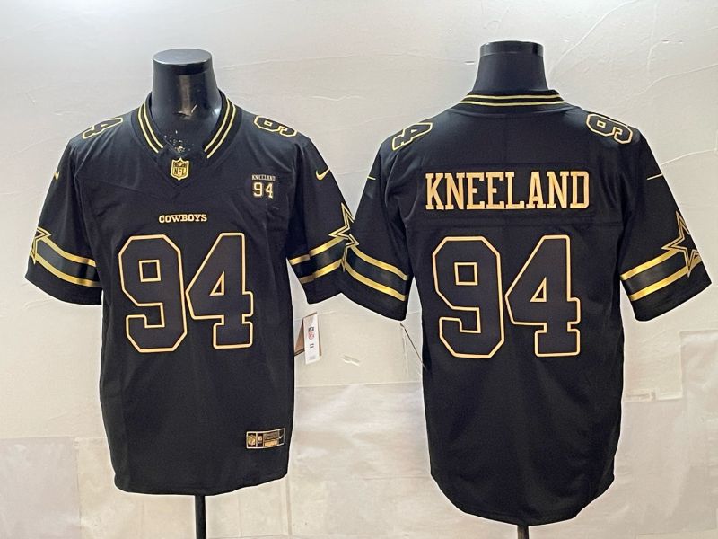 Men 2026 Dallas Cowboys #94 Kneeland Black gold 6th generation Nike Limited NFL Jersey style 01->dallas cowboys->NFL Jersey